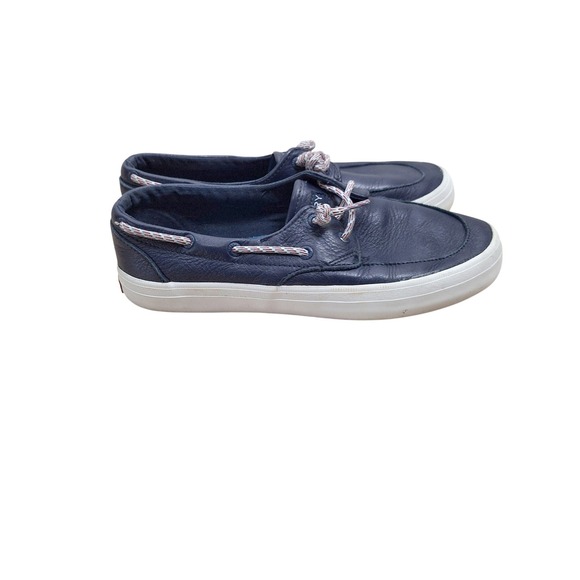 Sperry Top-Sider Crest Vibe Navy Blue Leather Boat Shoe Sneaker Womens 7.5 - Picture 2 of 5